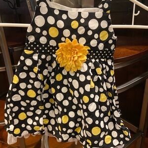 Little Lass Black and White Polka‎ Dot Dress